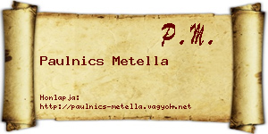 Paulnics Metella névjegykártya